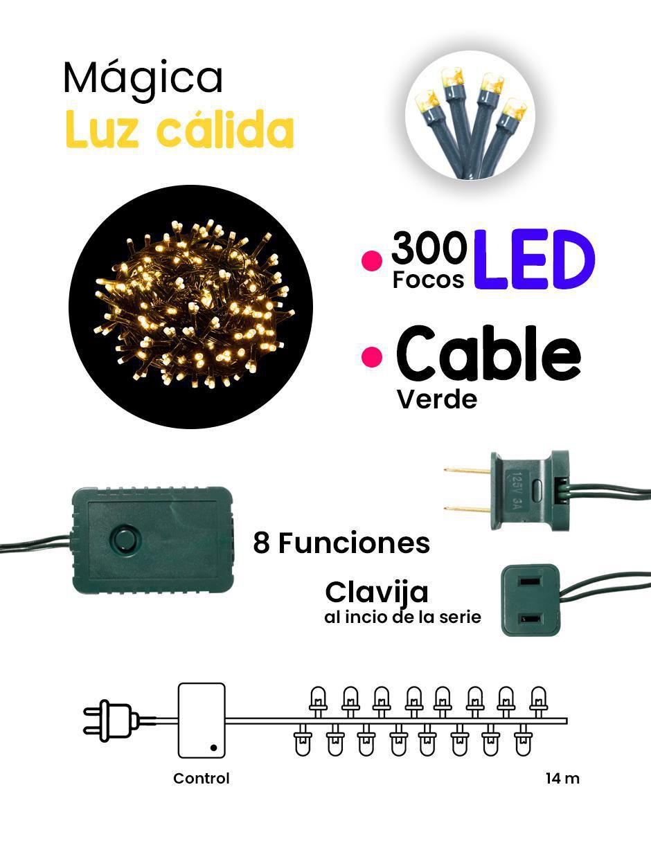 Serie funciones de led con 300 focos