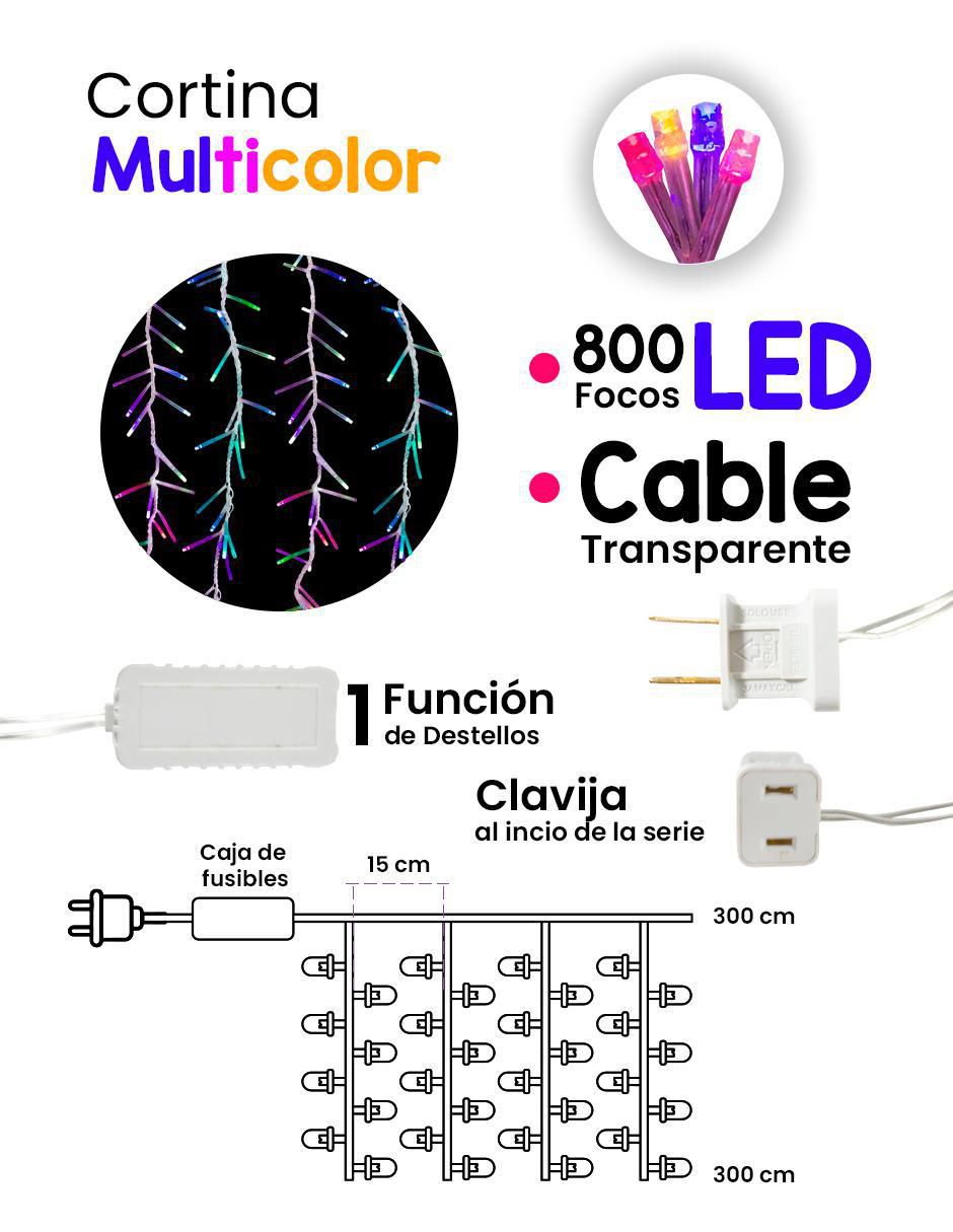 Serie funciones de led con 800 focos 4