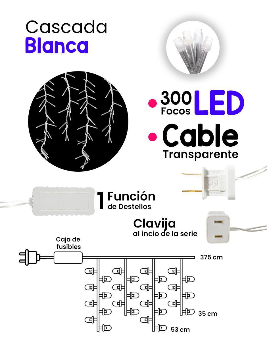 Serie funciones de led Cascada con 300 focos 4