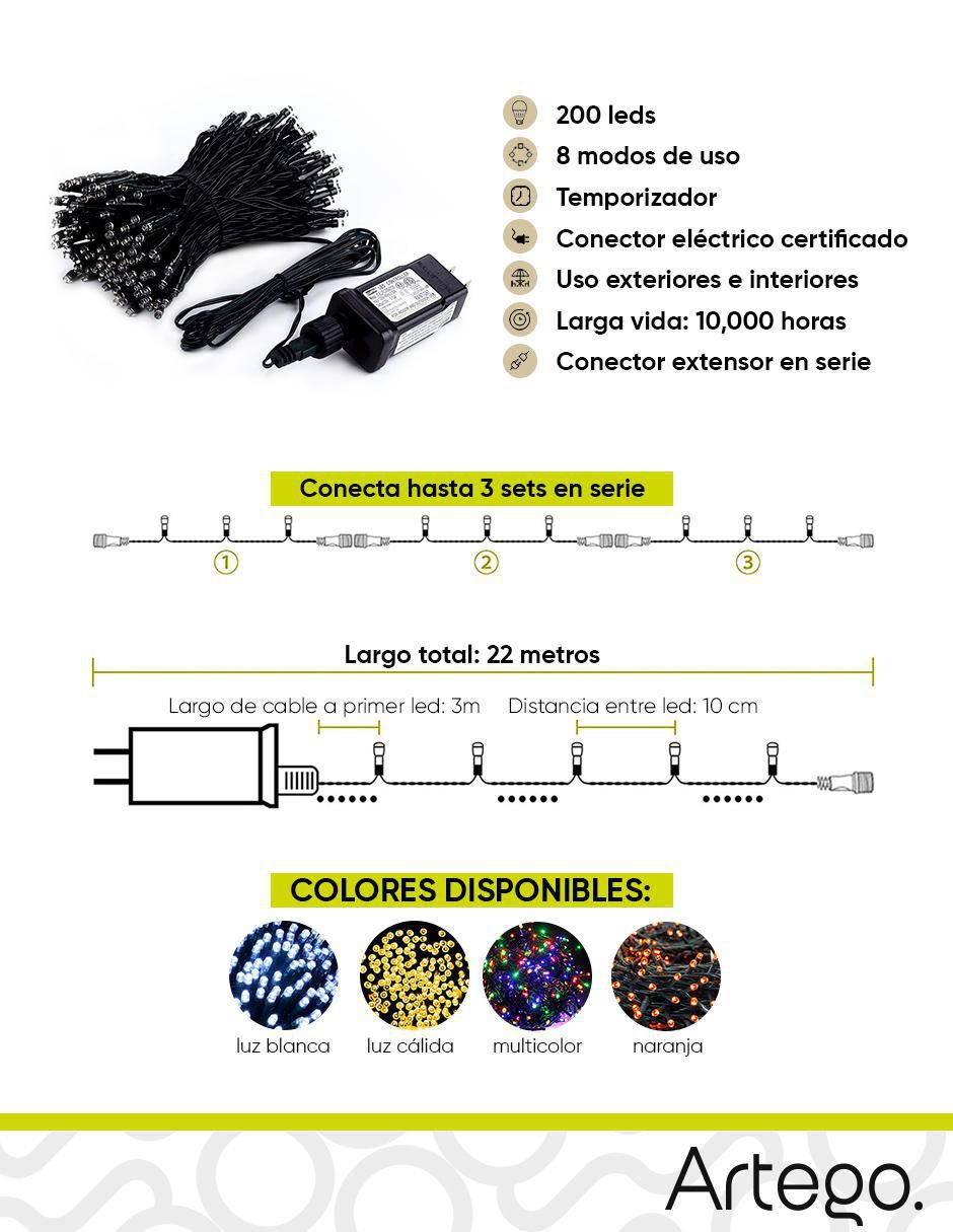 Serie led Navidad Fachada con 200 focos 10