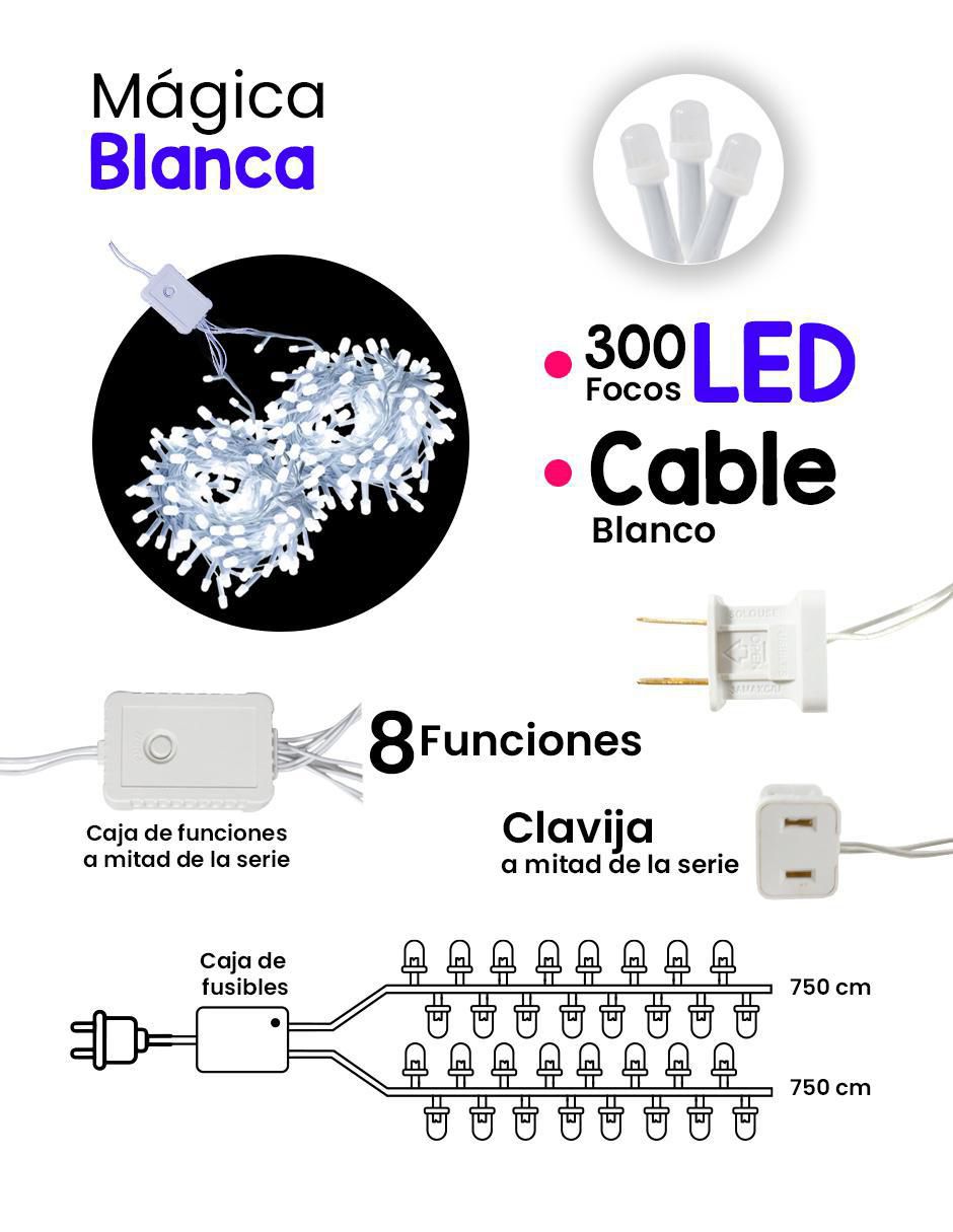 Serie funciones de led con 300 focos 4