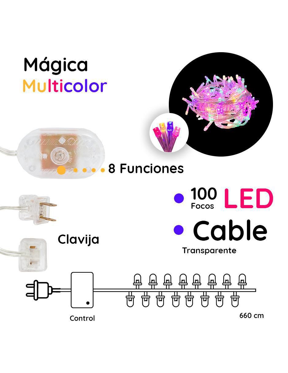 Serie funciones de led con 100 focos 4