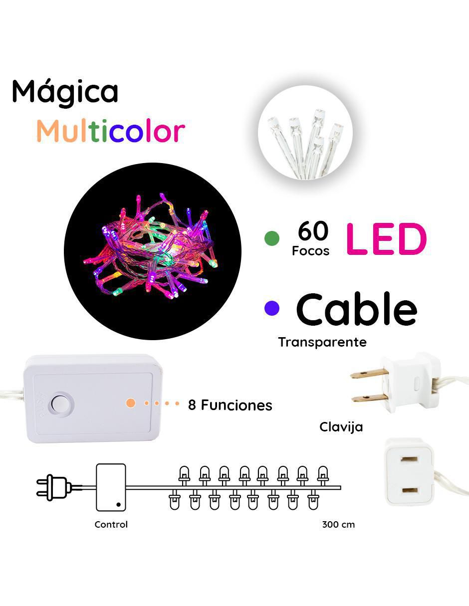 Serie funciones de led con 60 focos 5