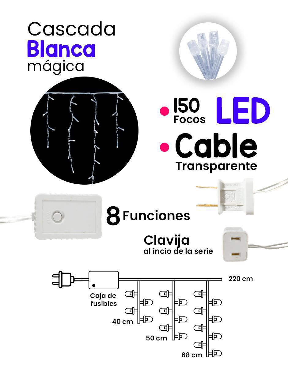 Serie funciones de led Cascada con 150 focos 4