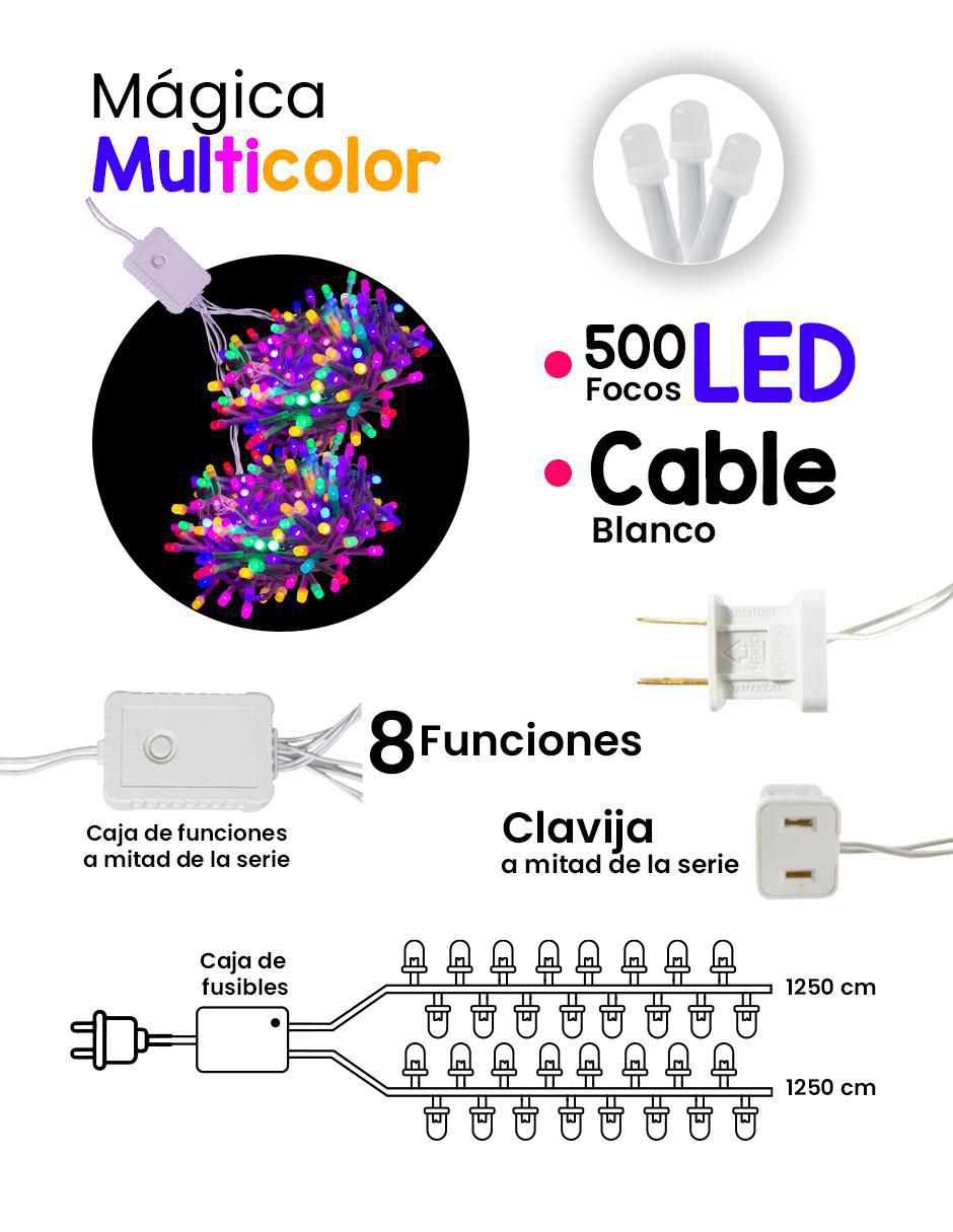Serie funciones de led con 500 focos 5