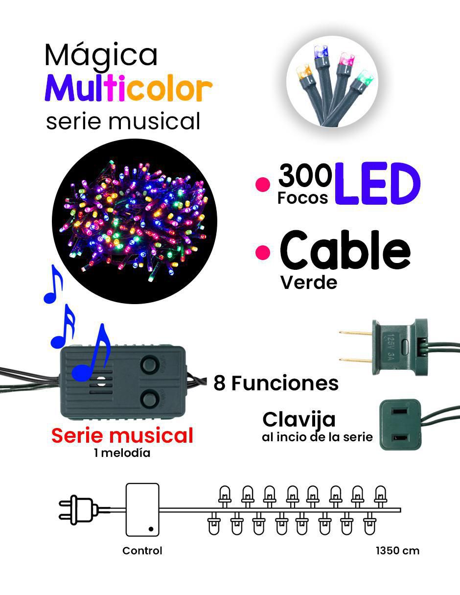 Serie led con 300 focos 6