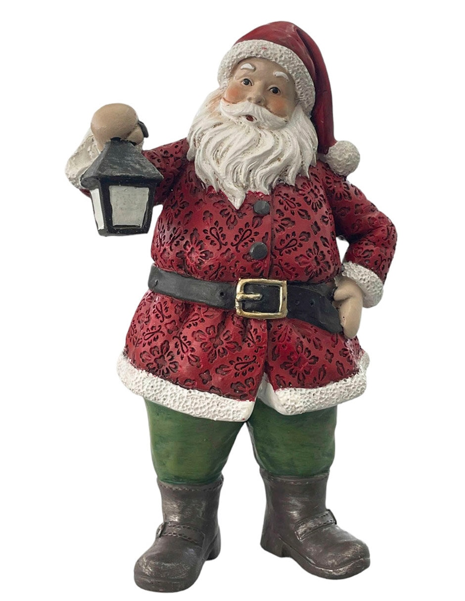 Figura decorativa de santa claus Running Decora de resina