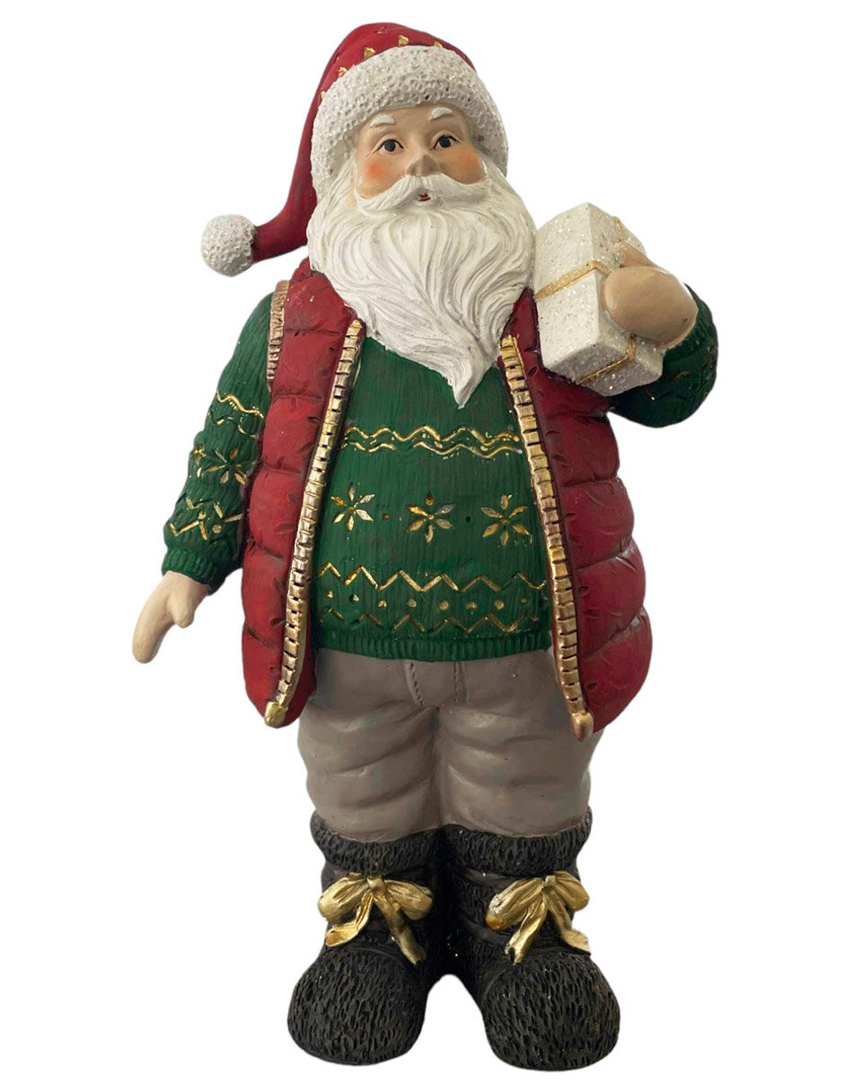 Figura decorativa de santa claus de resina