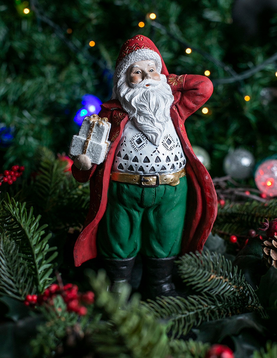 Figura decorativa de santa claus de resina