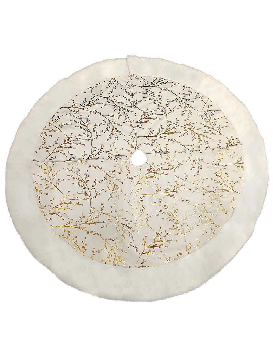 Pie de árbol estampado navideño