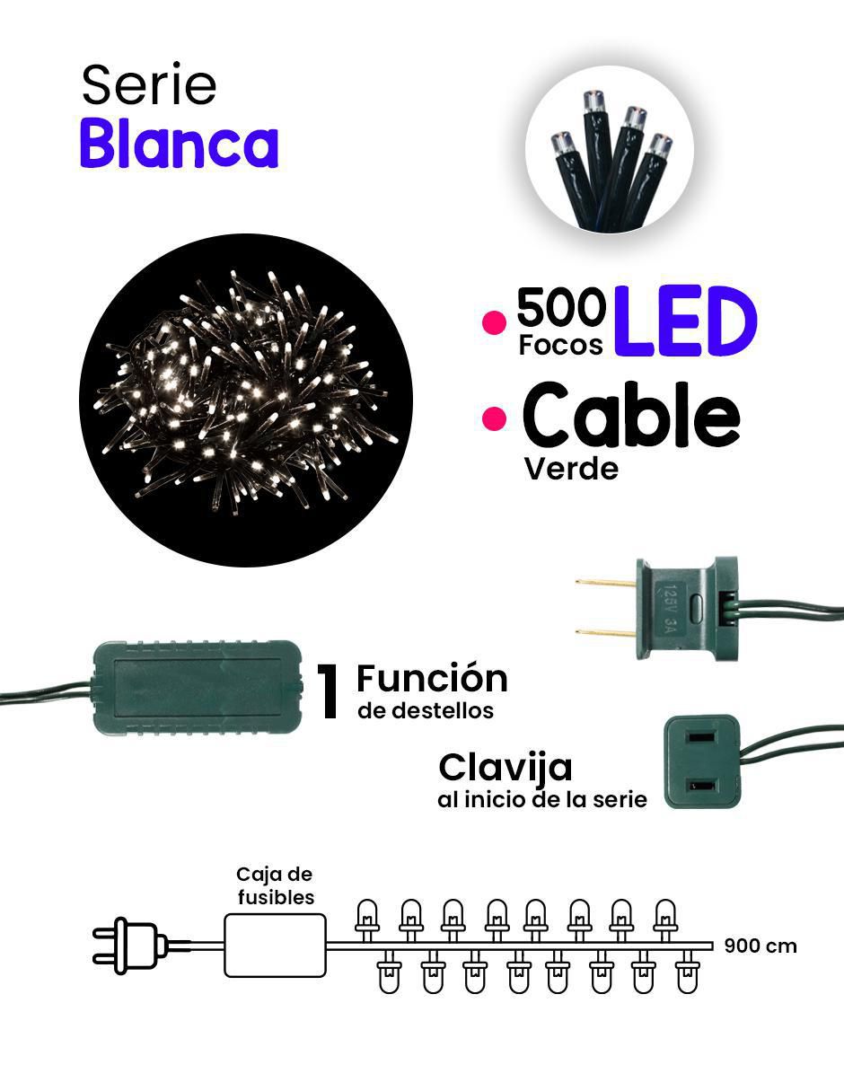 Serie funciones de led con 500 focos 7