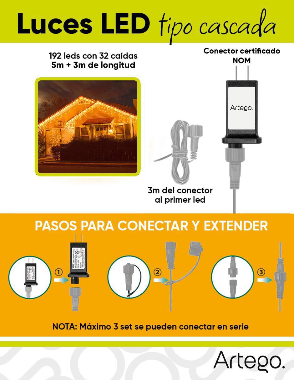 Serie led Cascada con 190 focos 3