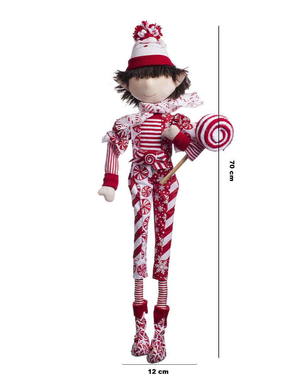 Ornamento Navidad duende Candy Cane 5