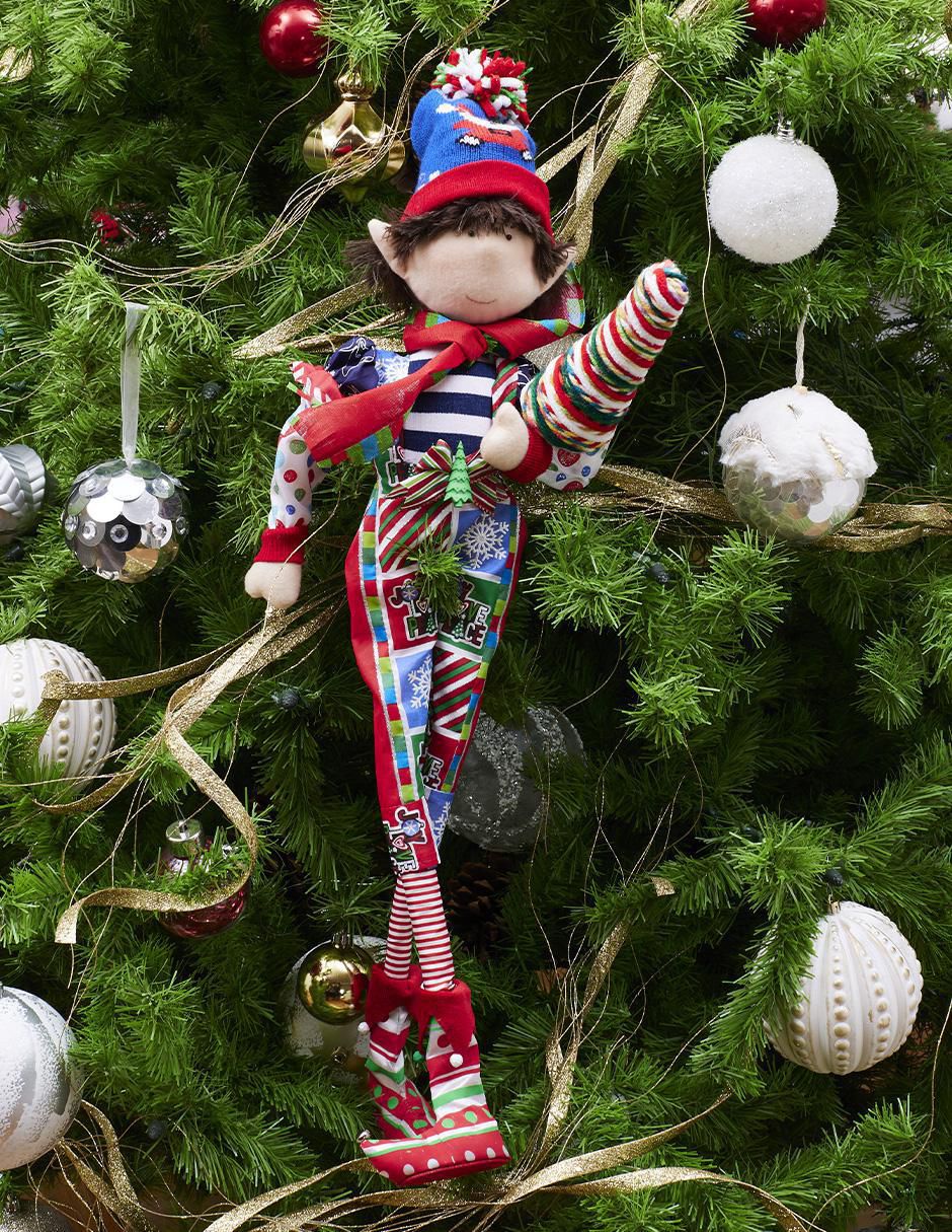 Ornamento Navidad duende Candy Cane 2