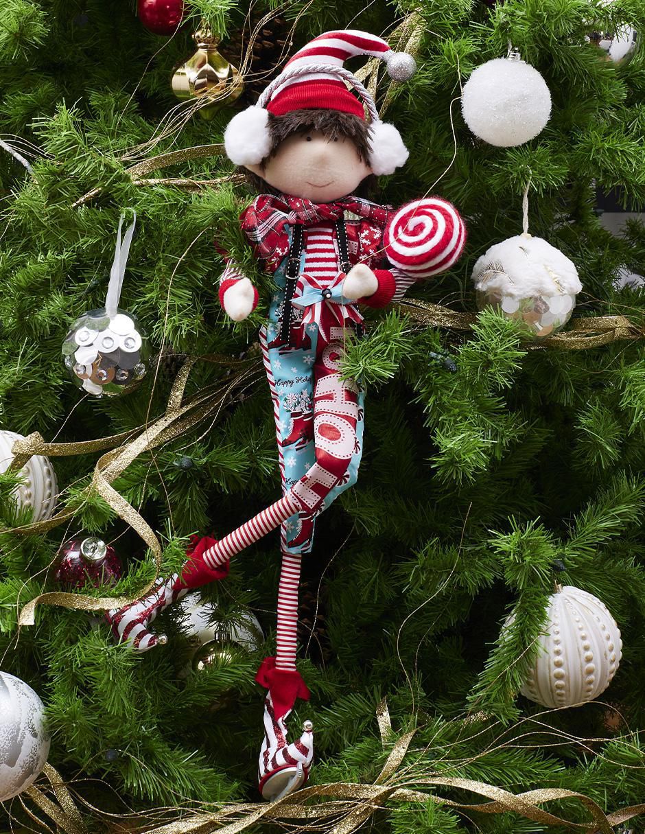 Ornamento Navidad duende Candy Cane 2