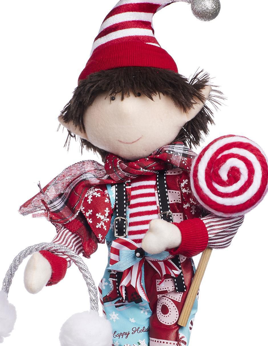 Ornamento Navidad duende Candy Cane 3