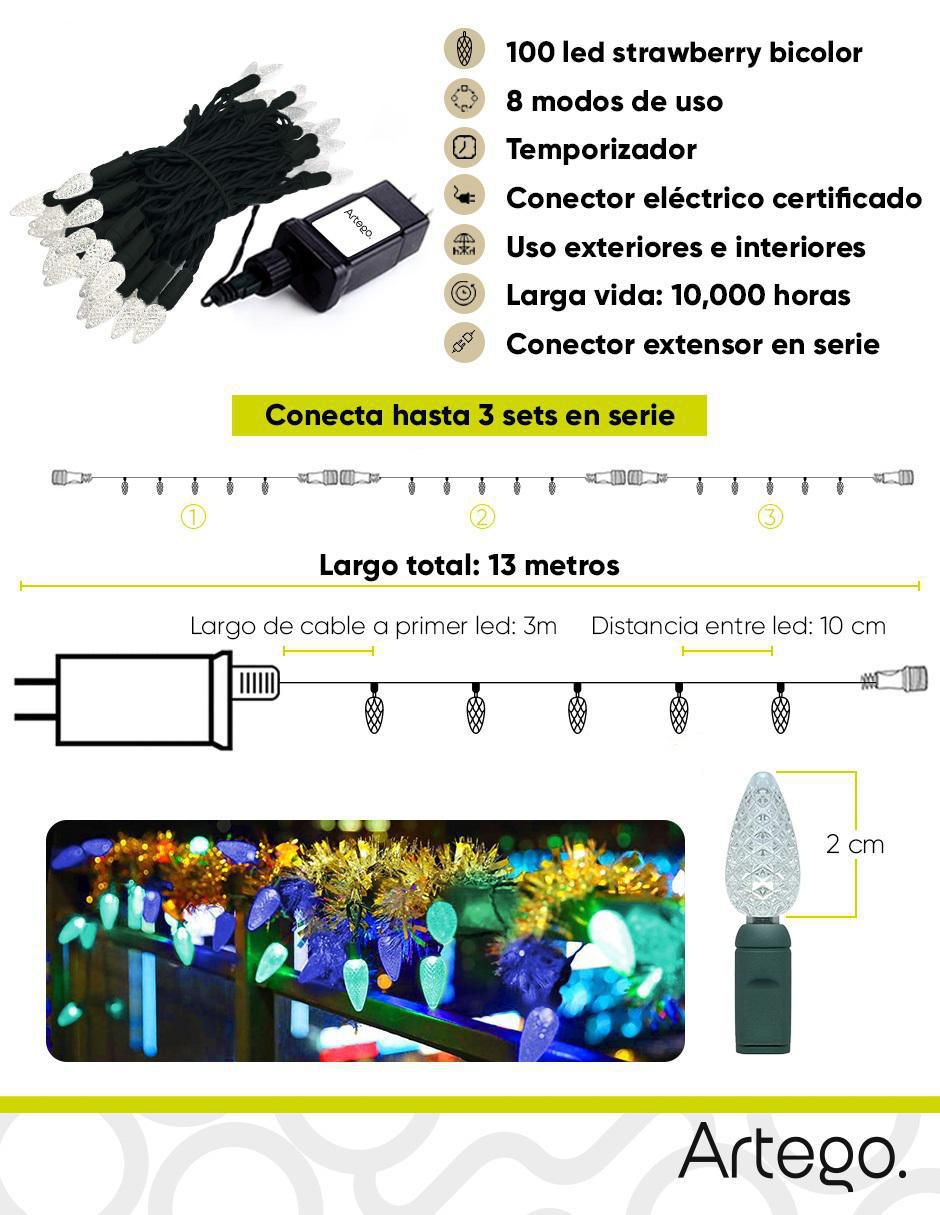 Serie de led Strawberry con 100 focos 9