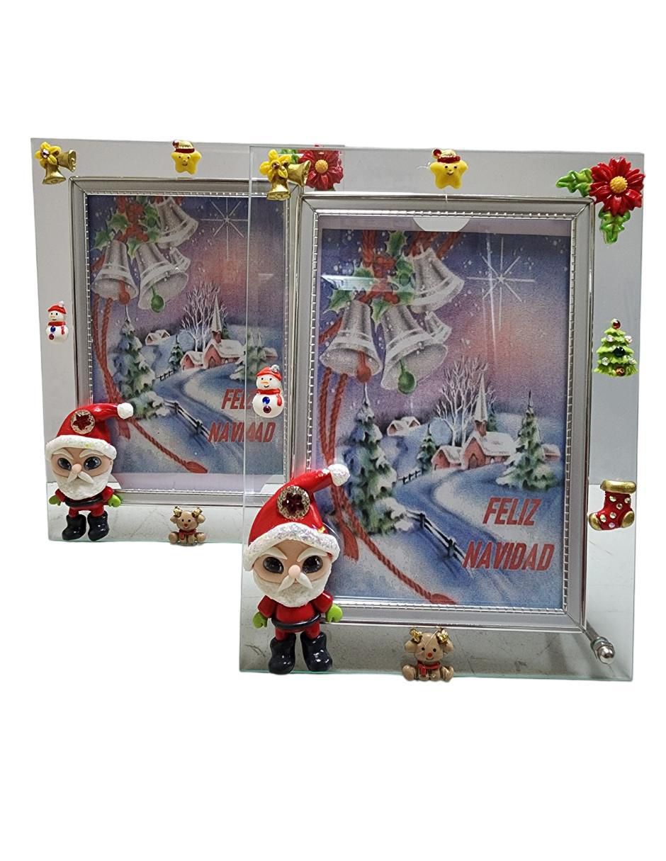 Portarretratos Santa Claus de cristal para 1 foto
