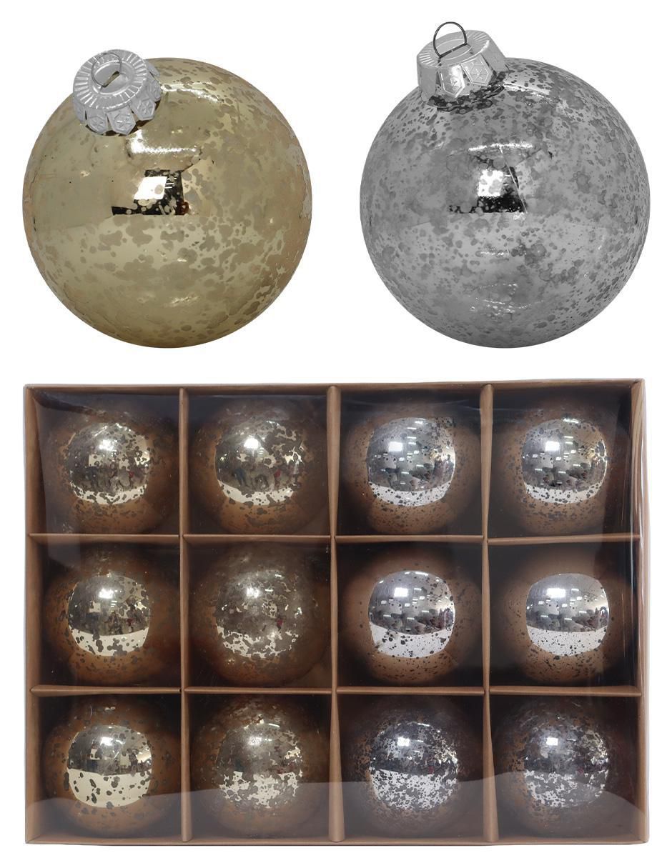 Esfera navideña Mix Platino Dorado con 12 piezas Esfera navideña Mix Platino Dorado con 12 piezas