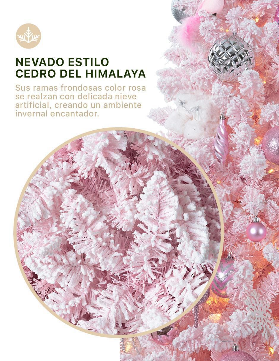 Árbol de navidad Rosa Nevado