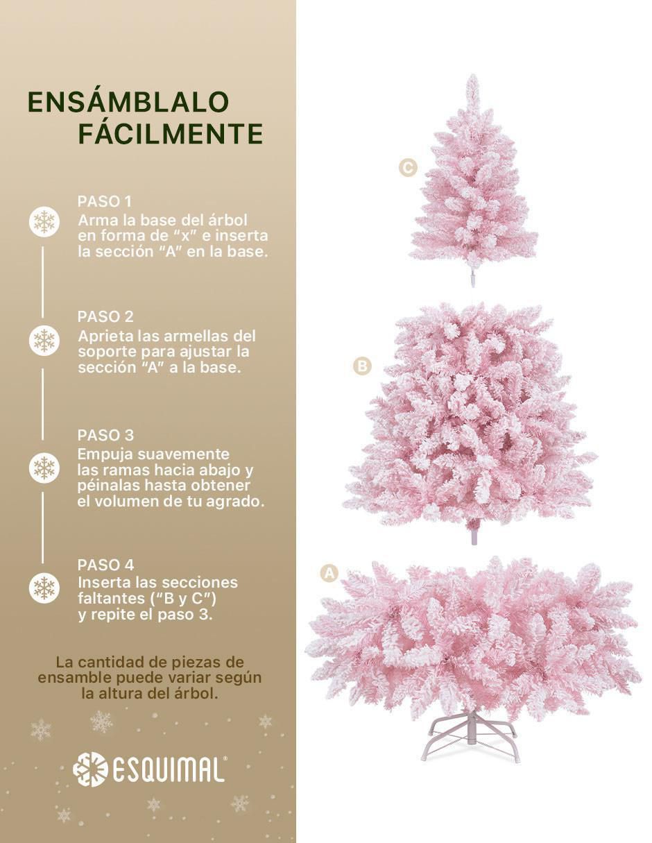 Árbol de navidad Rosa Nevado