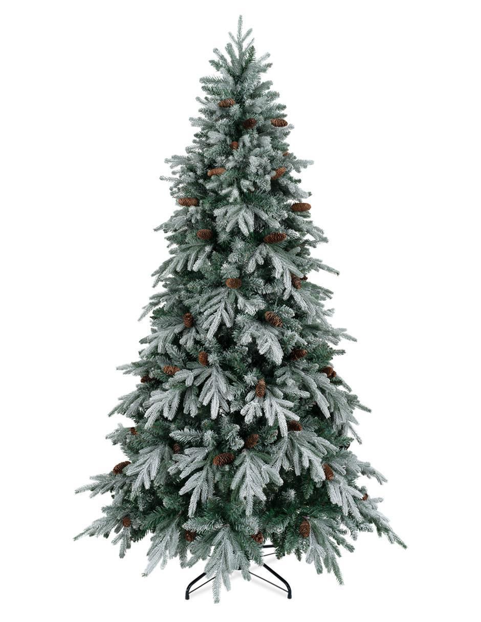 Árbol de navidad Nevado Escarchado con Piñas