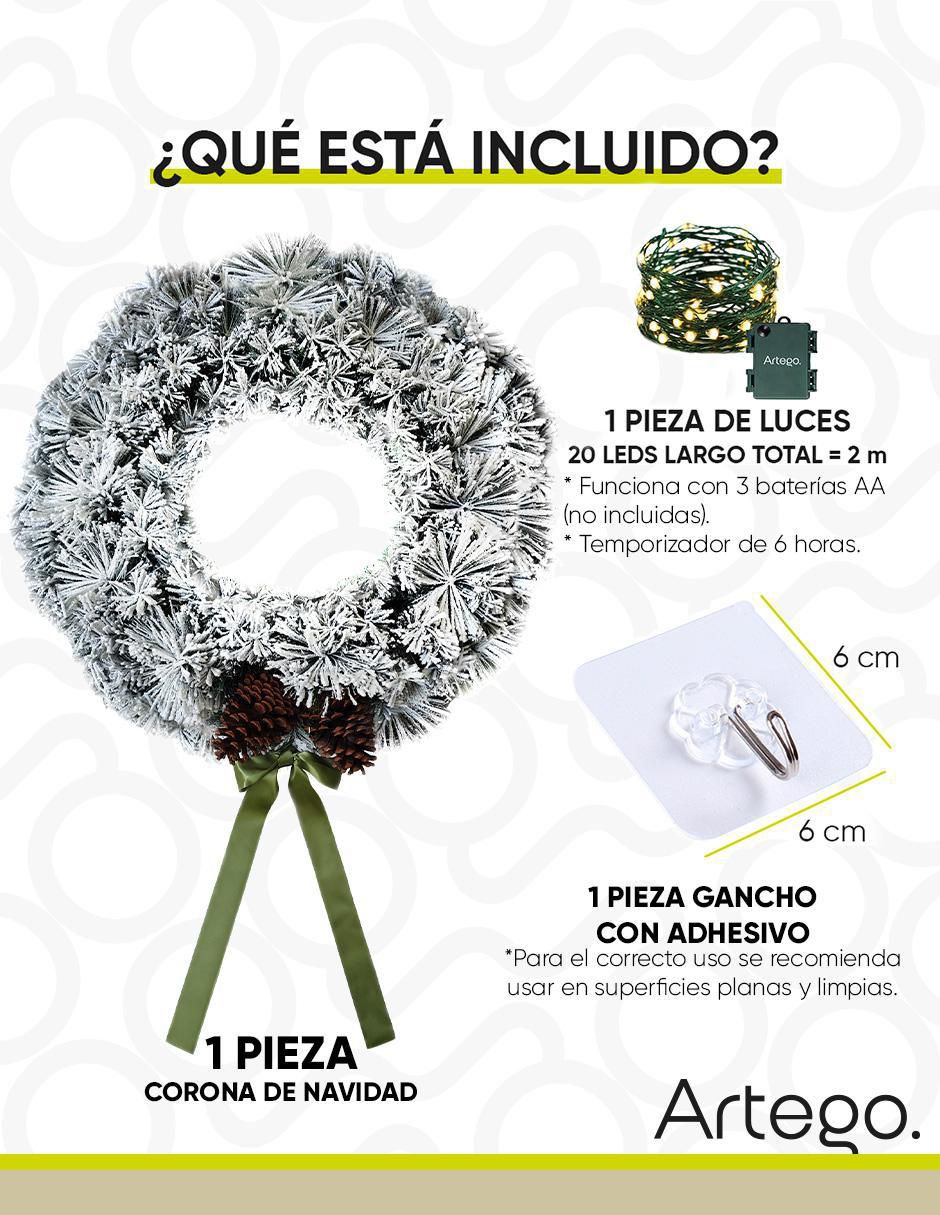 Corona navideña Artego Mistletoe Iluminada