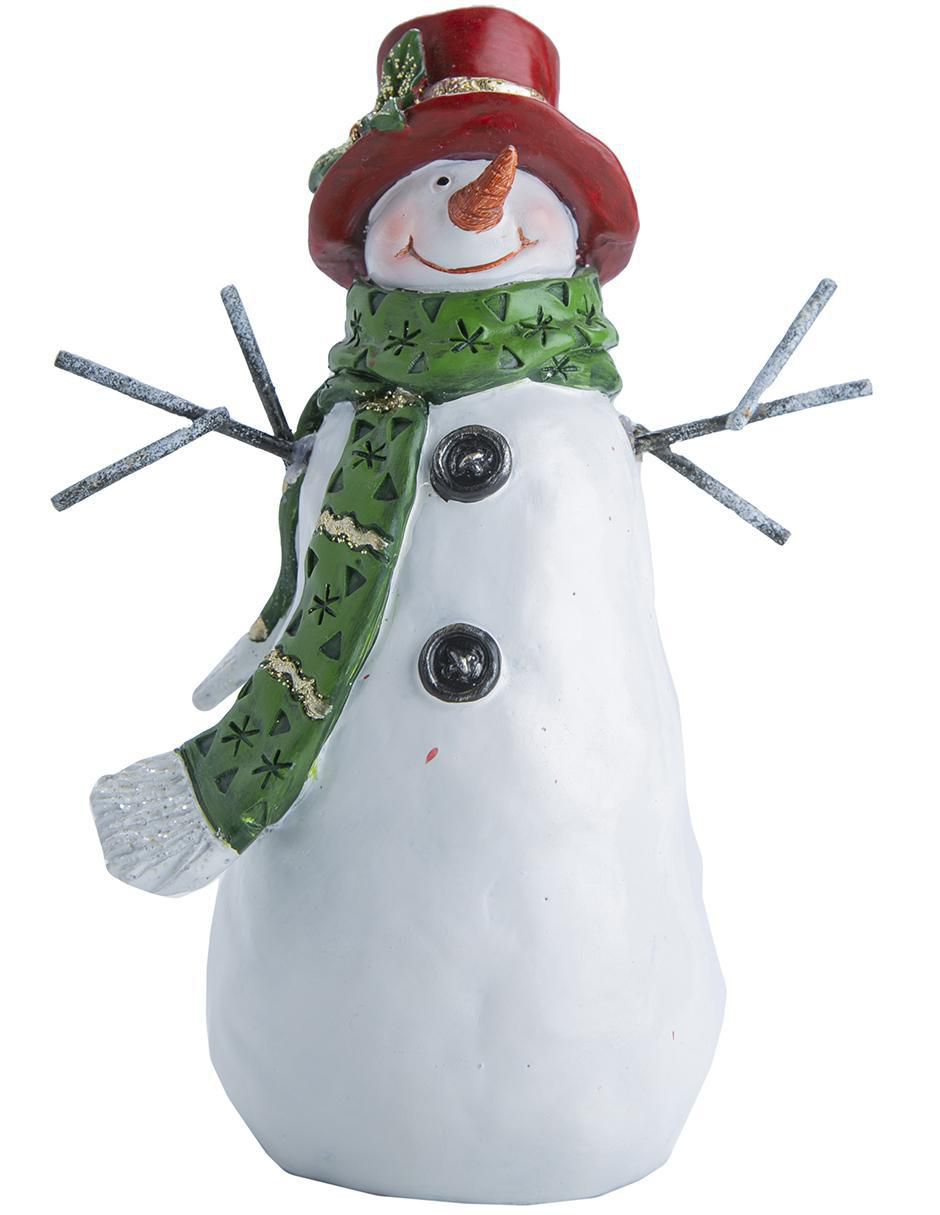 Figura decorativa de muñeco nieve de resina