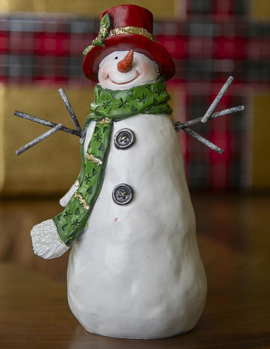 Figura decorativa de muñeco nieve de resina 2