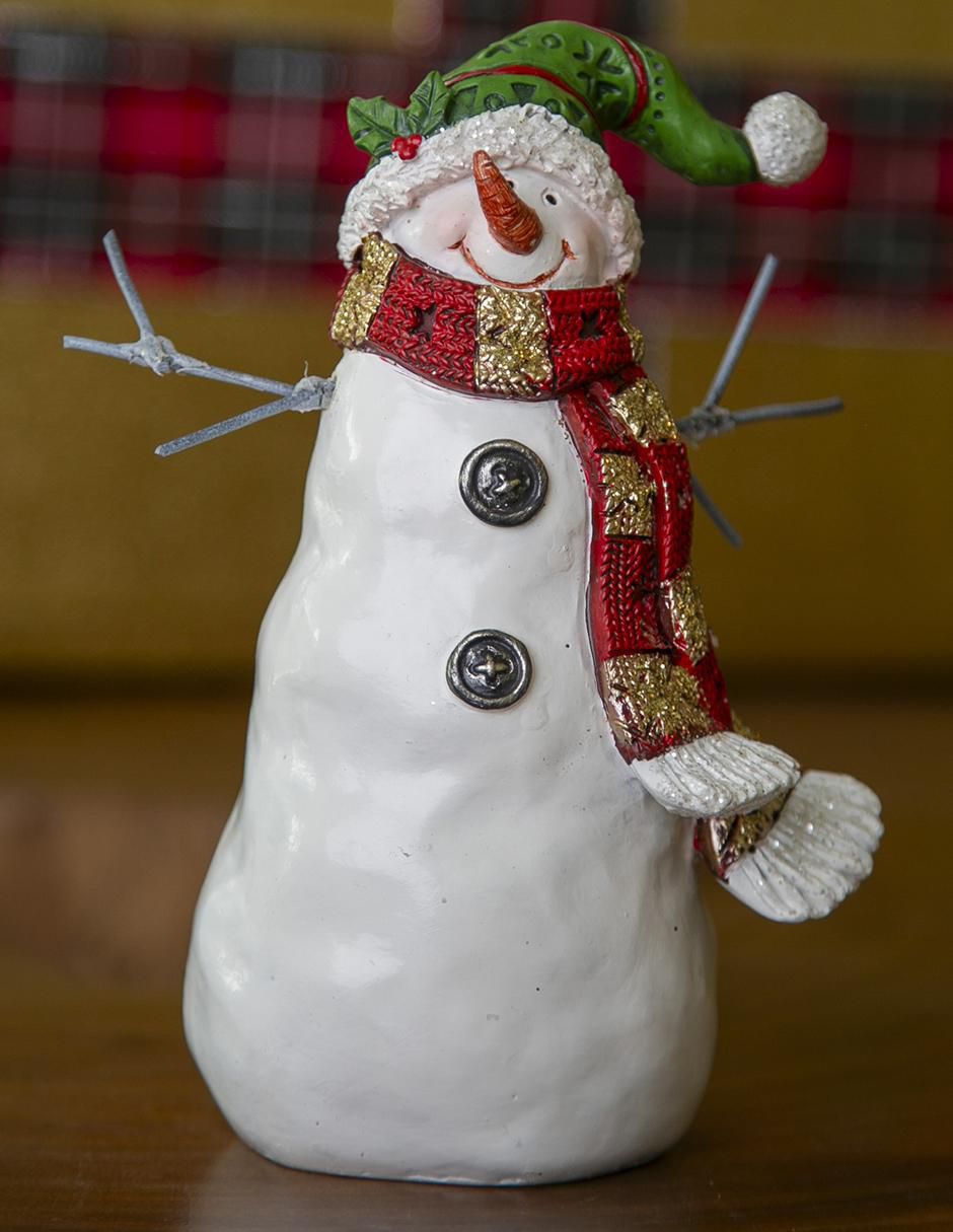 Figura decorativa de muñeco nieve de resina 2