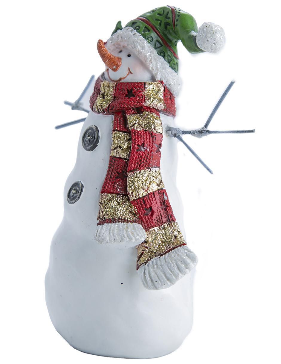 Figura decorativa de muñeco nieve de resina 4