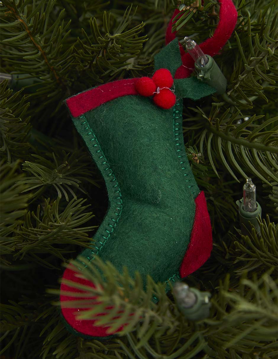 Ornamento Navidad bota navideña 4