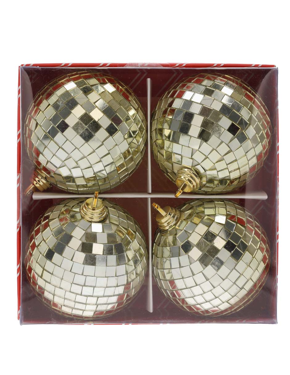 Esfera navideña Metallic con 4 piezas