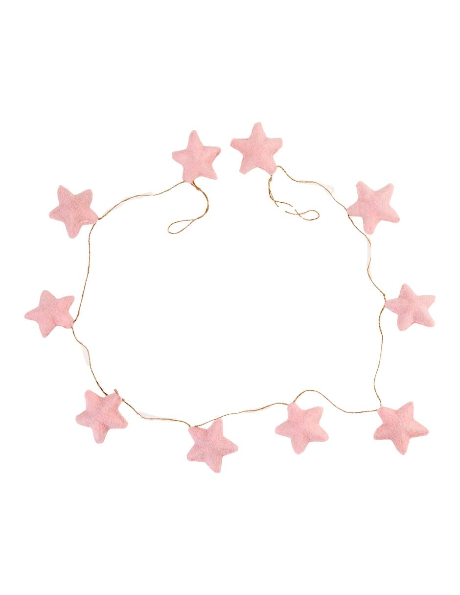 Guirnalda de estrella Rosa 150 cm