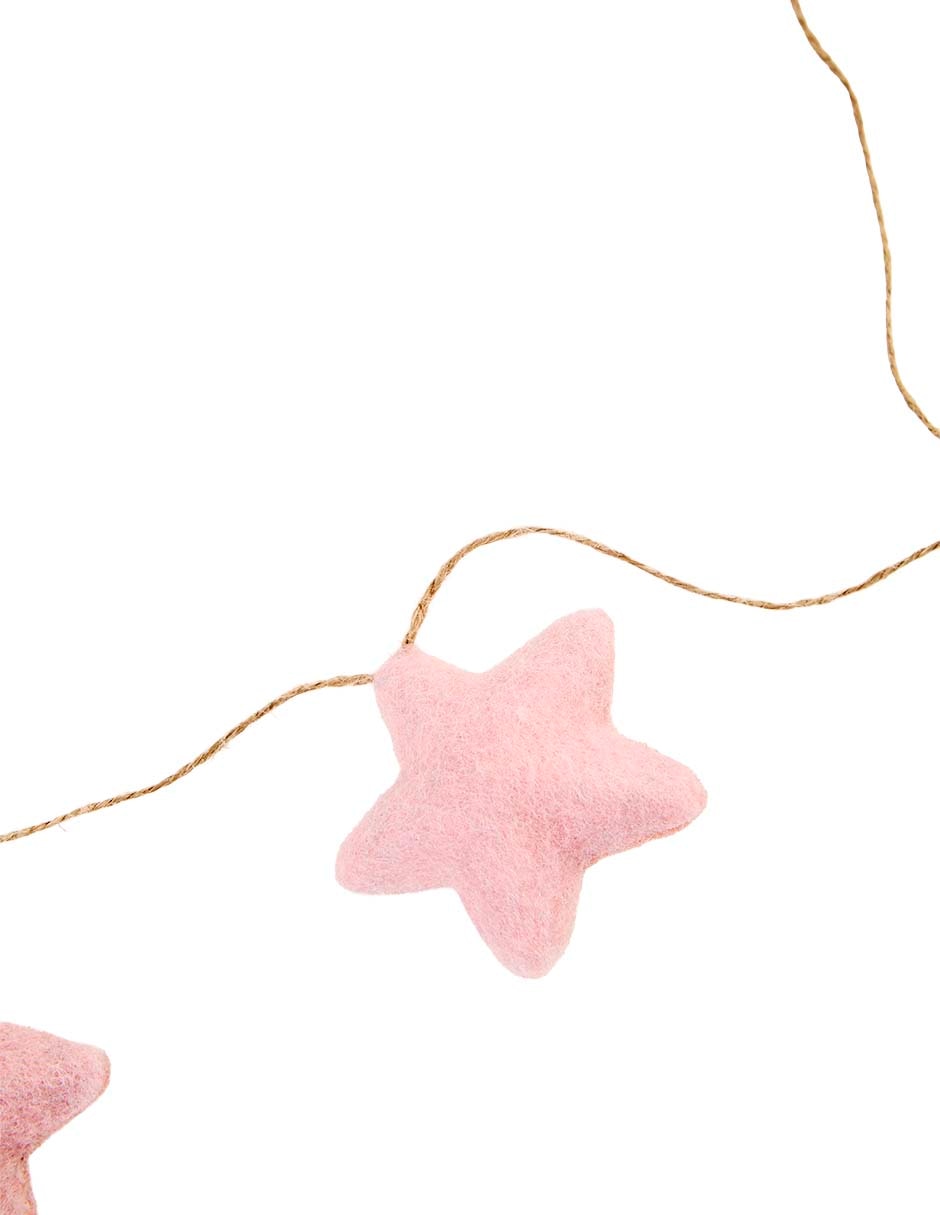 Guirnalda de estrella Rosa 150 cm