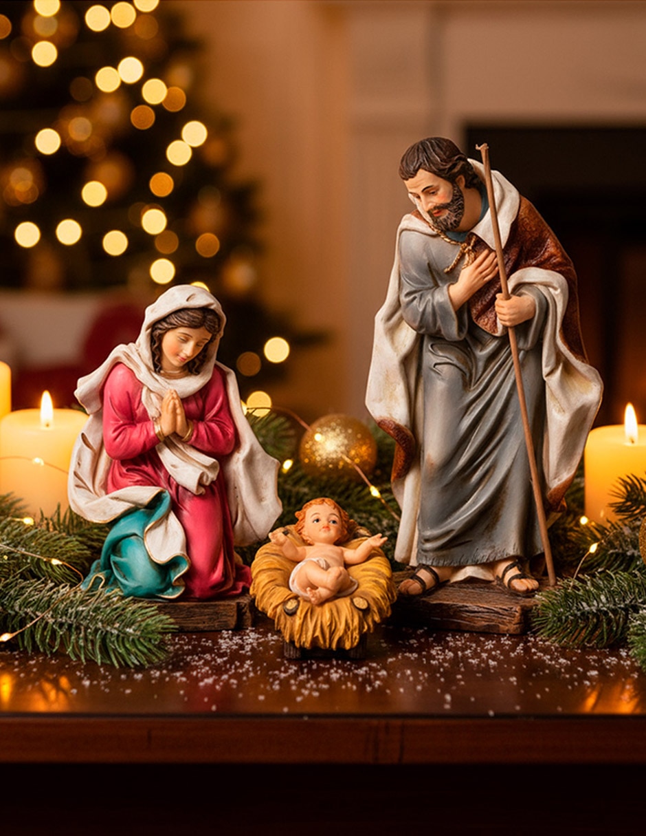 Set figuras decorativas navideñas Sagrada Familia 2