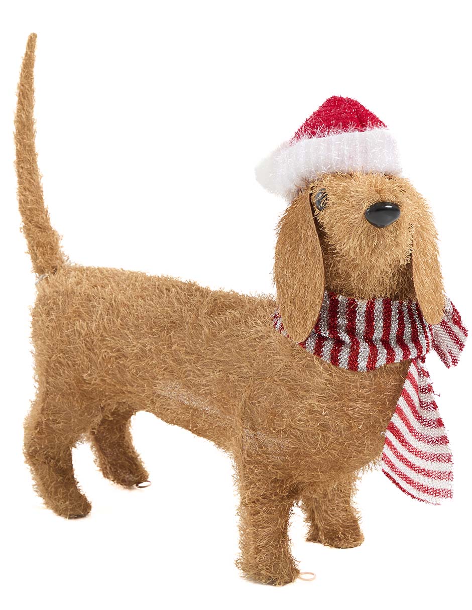 Figura decorativa de perro Christmas Spirit