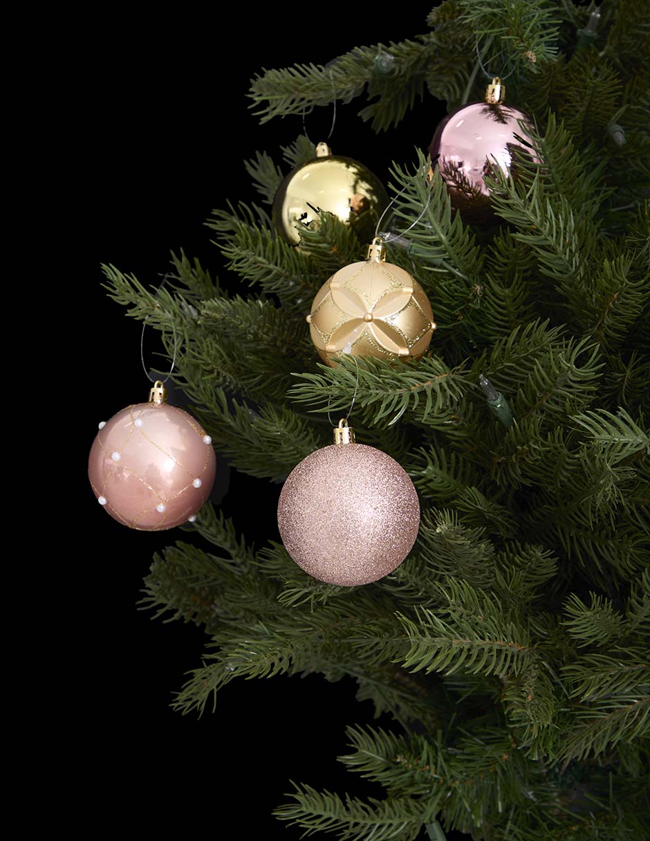 Set de esferas navideñas Rosa con 50 piezas 3