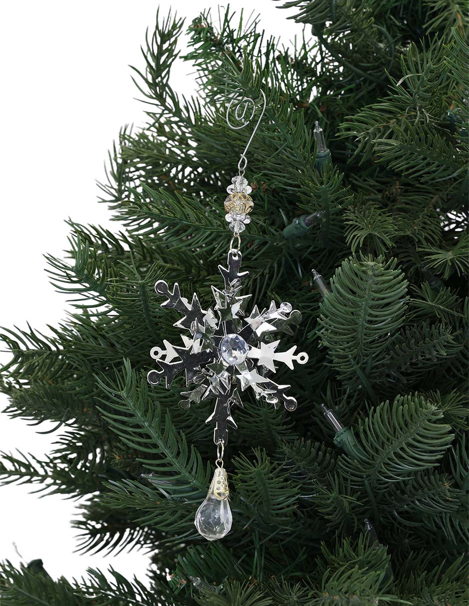Ornamento Navidad copo de nieve Metallic 5