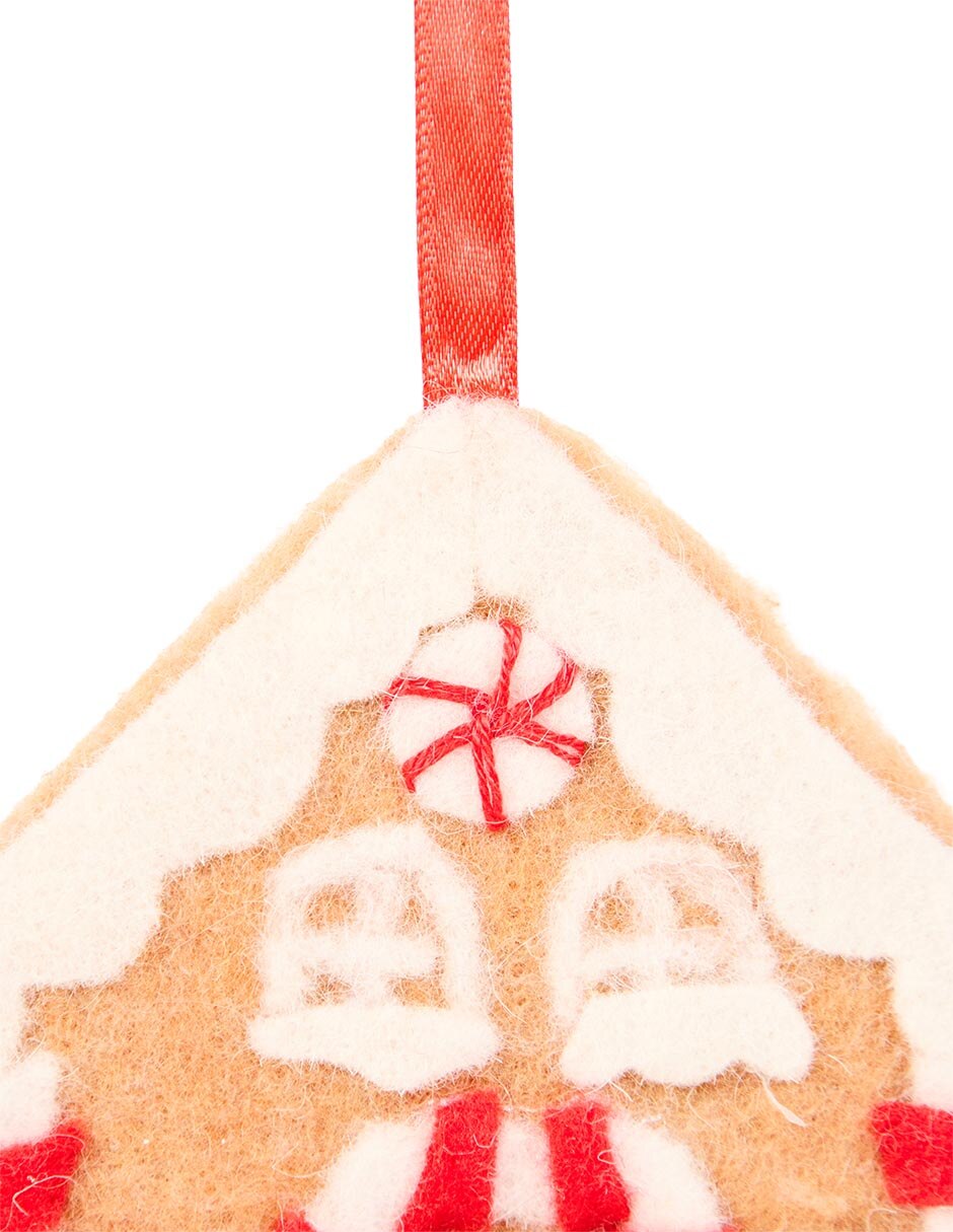 Ornamento Navidad casa de jengibre Roja 3