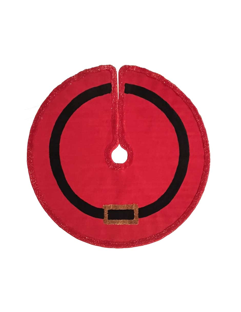Pie de árbol estampado navideño