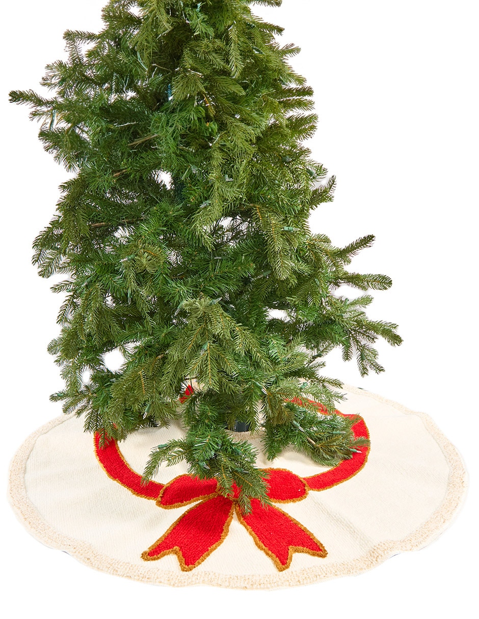 Pie de árbol estampado navideño 4