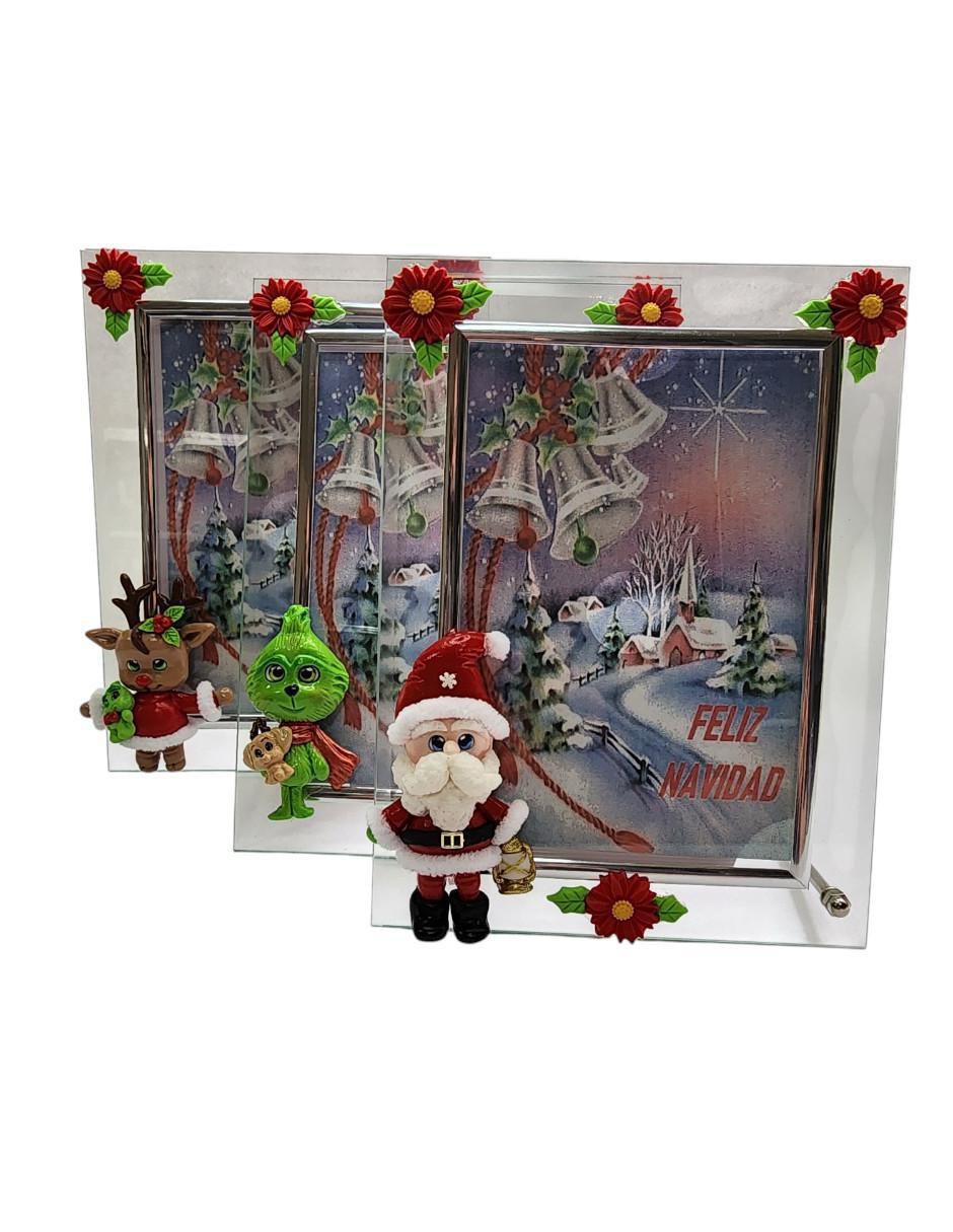 Portarretratos Navidad de cristal para 1 foto Portarretratos Navidad de cristal para 1 foto