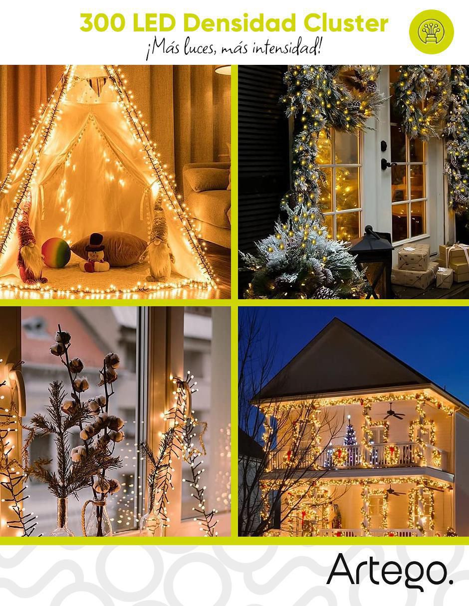 Serie led Navidad Cluster con 300 focos 4