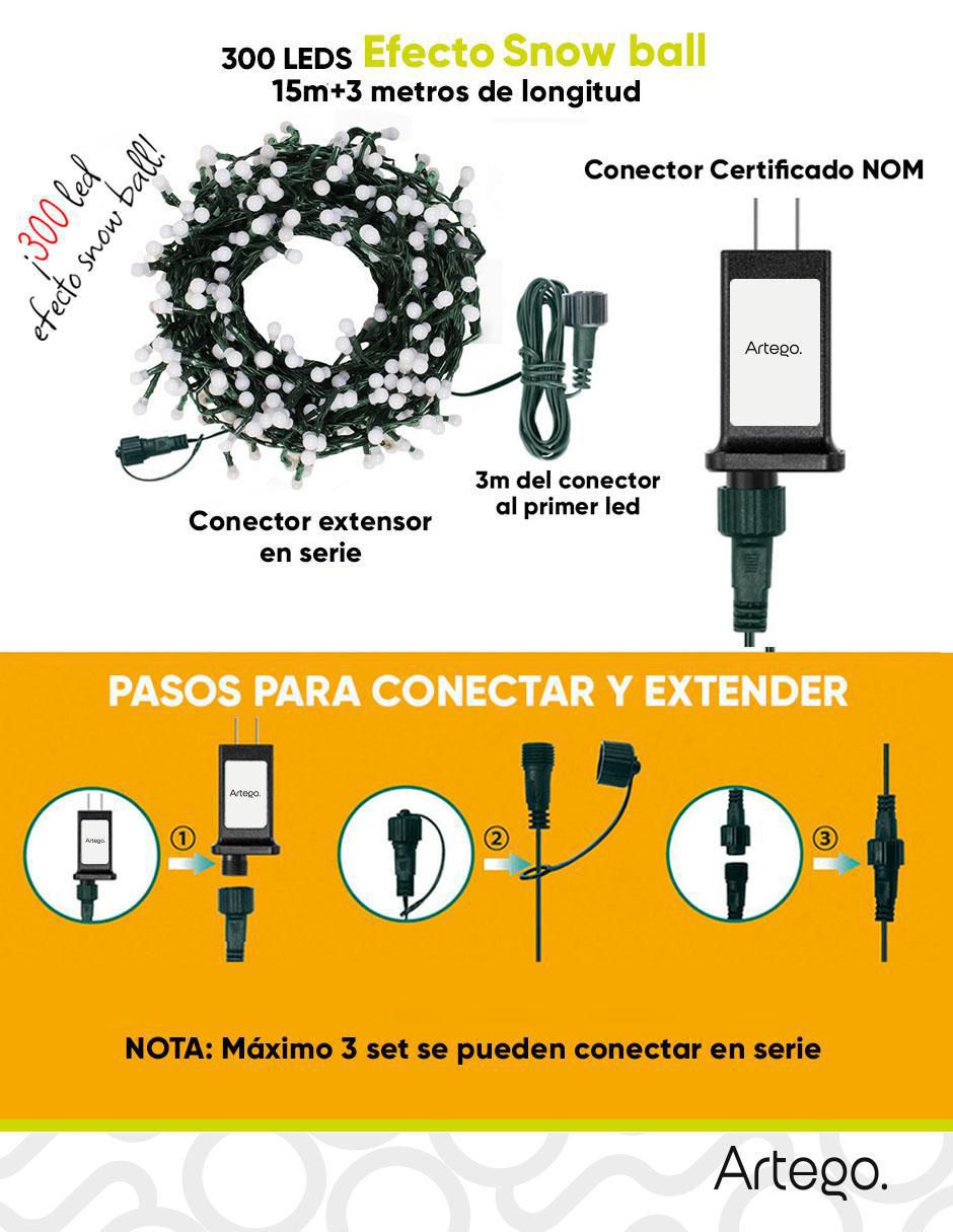 Serie funciones led Luces navidad Snow ball con 300 focos