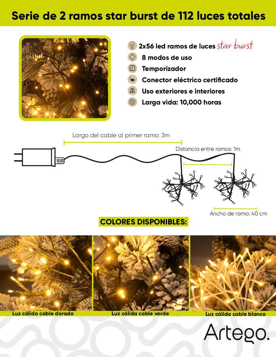Serie funciones de led Gamma Color Cable Verde Oscuro con 112 focos 6