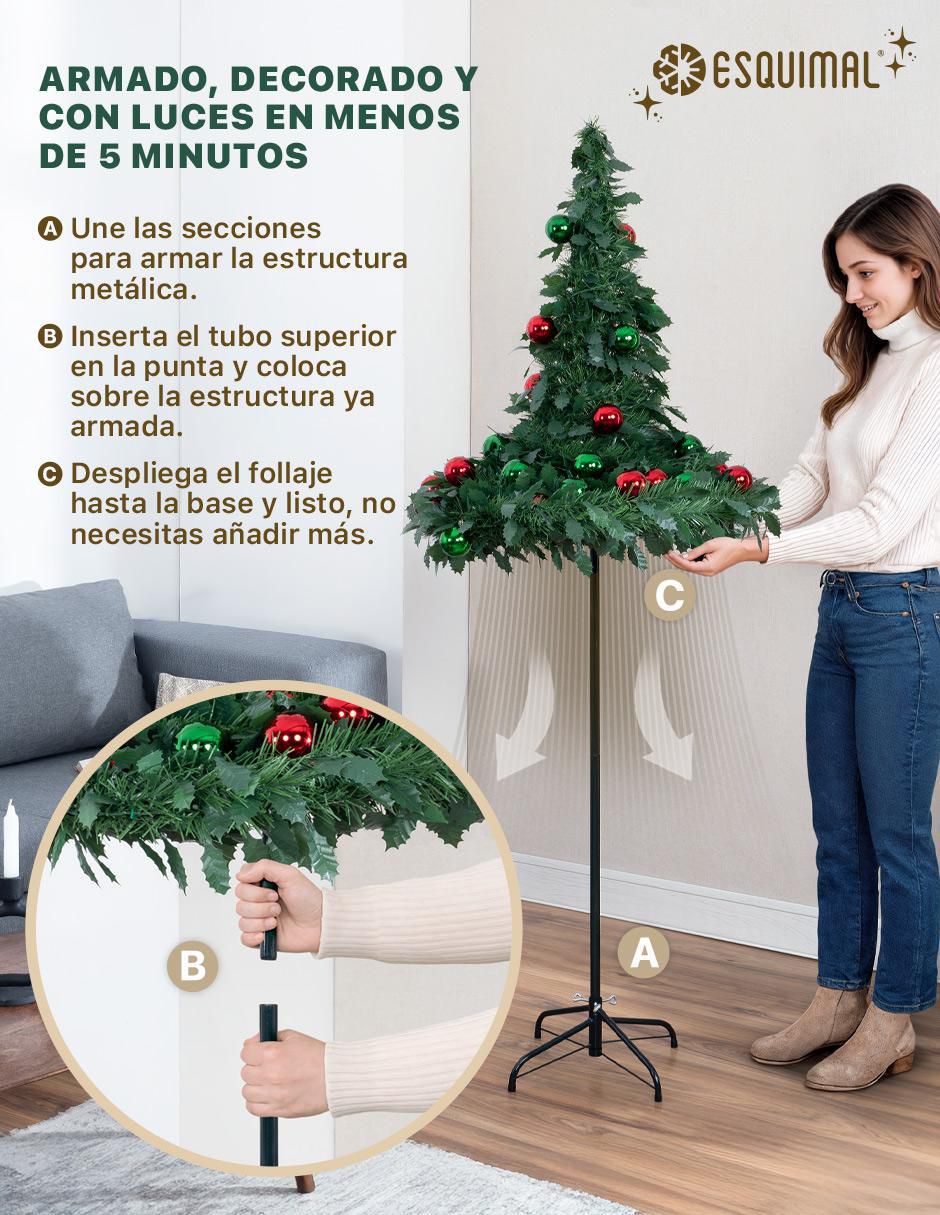 Árbol de navidad Plegable con 150 luces 2