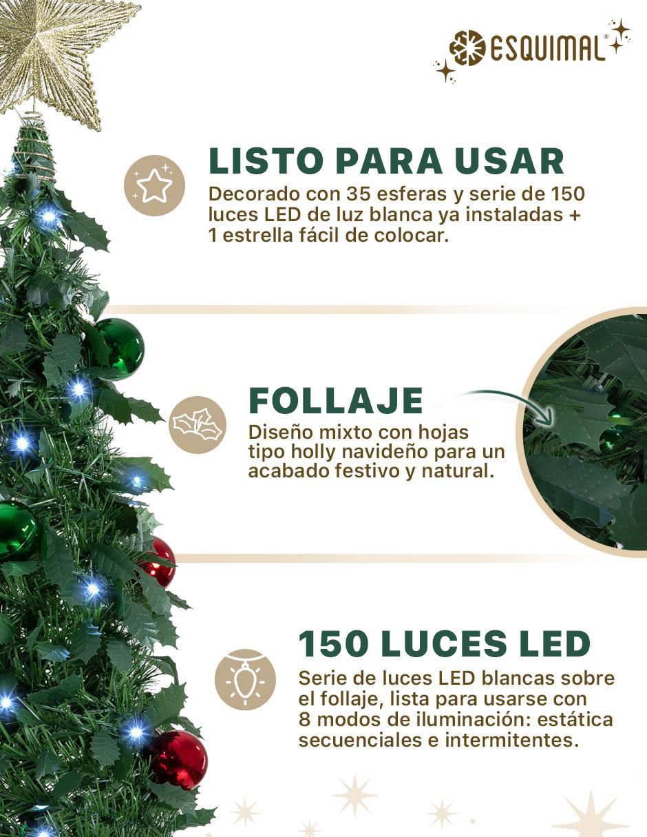 Árbol de navidad Plegable con 150 luces 3