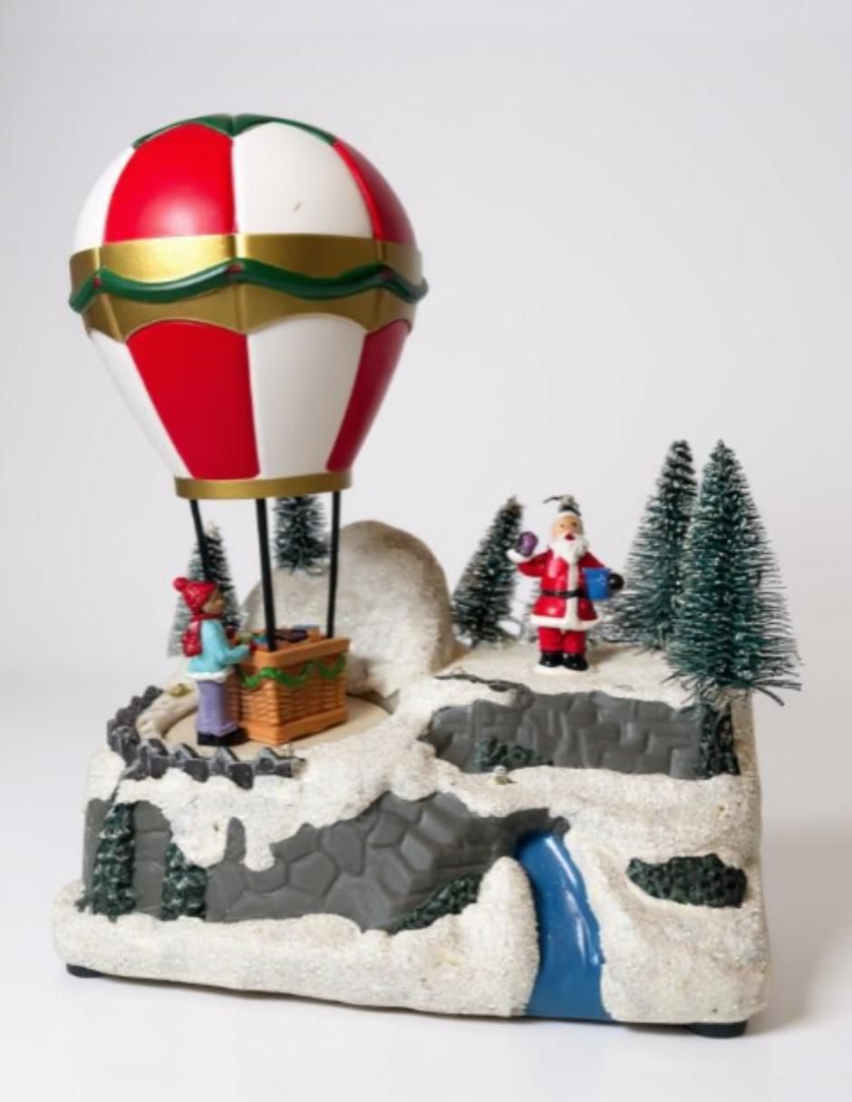 Figura decorativa navideña Globo Aerostático Con Luces de resina Figura decorativa navideña Globo Aerostático Con Luces de resina