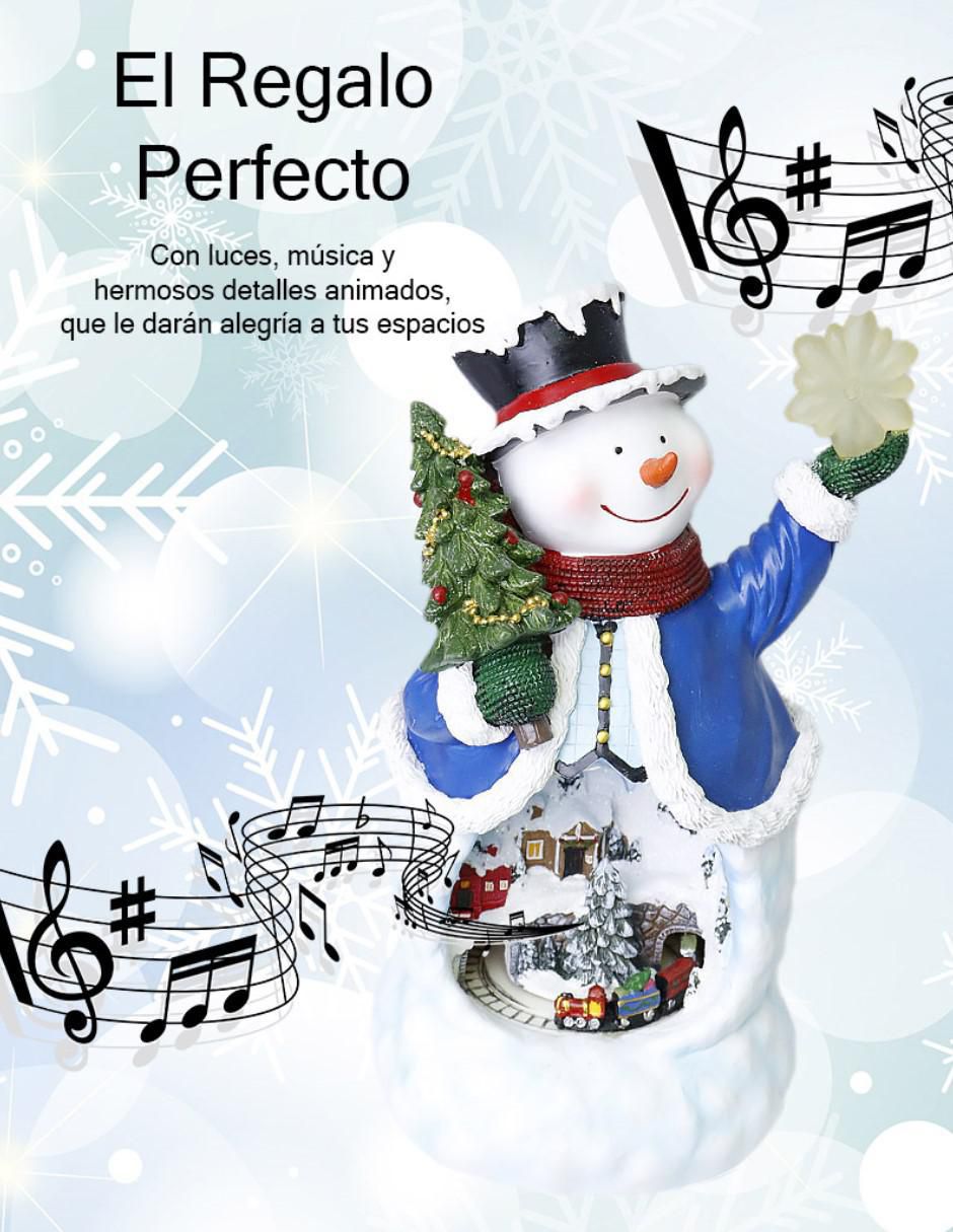 Figura decorativa de muñeco nieve Navidad de resina 2